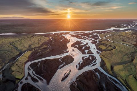 Holmsa river at sunrise - Iceland