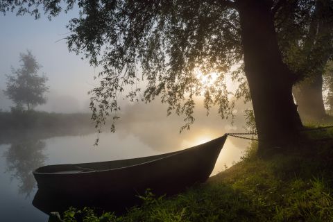 Boat in the mist