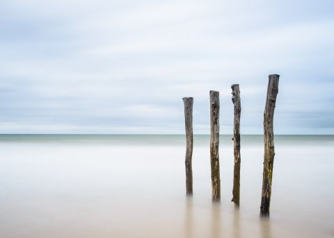 Paaltjes op het strand van Wissant